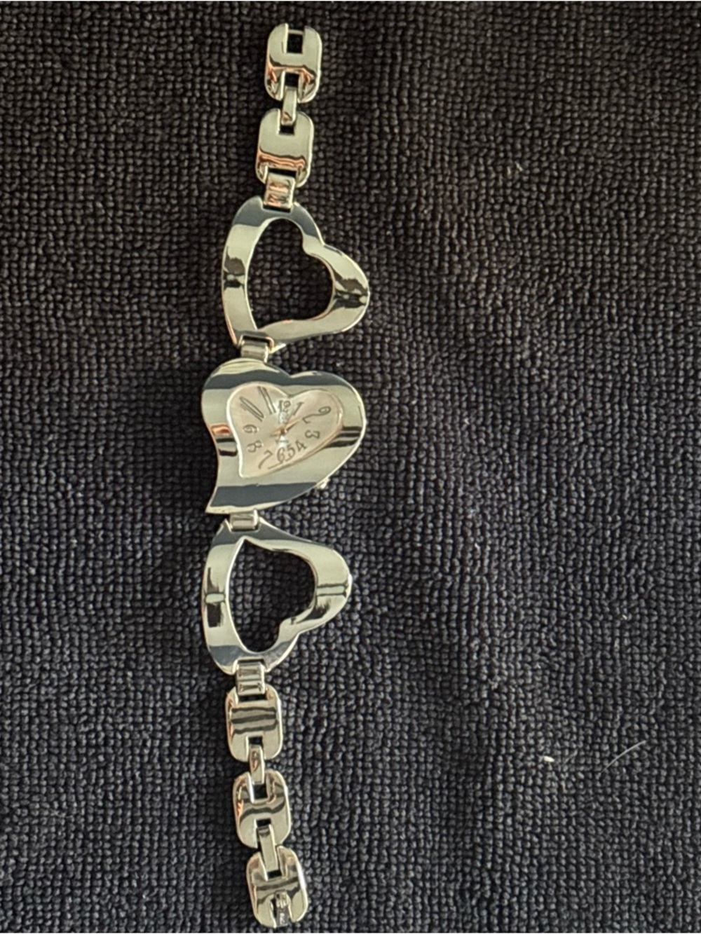 New York & Company Silver Heart Link Bracelet Watch - Picture 2 of 6